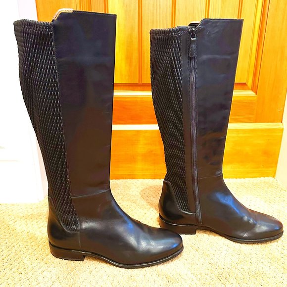 Cole Haan Elverton Knee High Black Leather Winter Boot, Size 9B - Picture 1 of 13